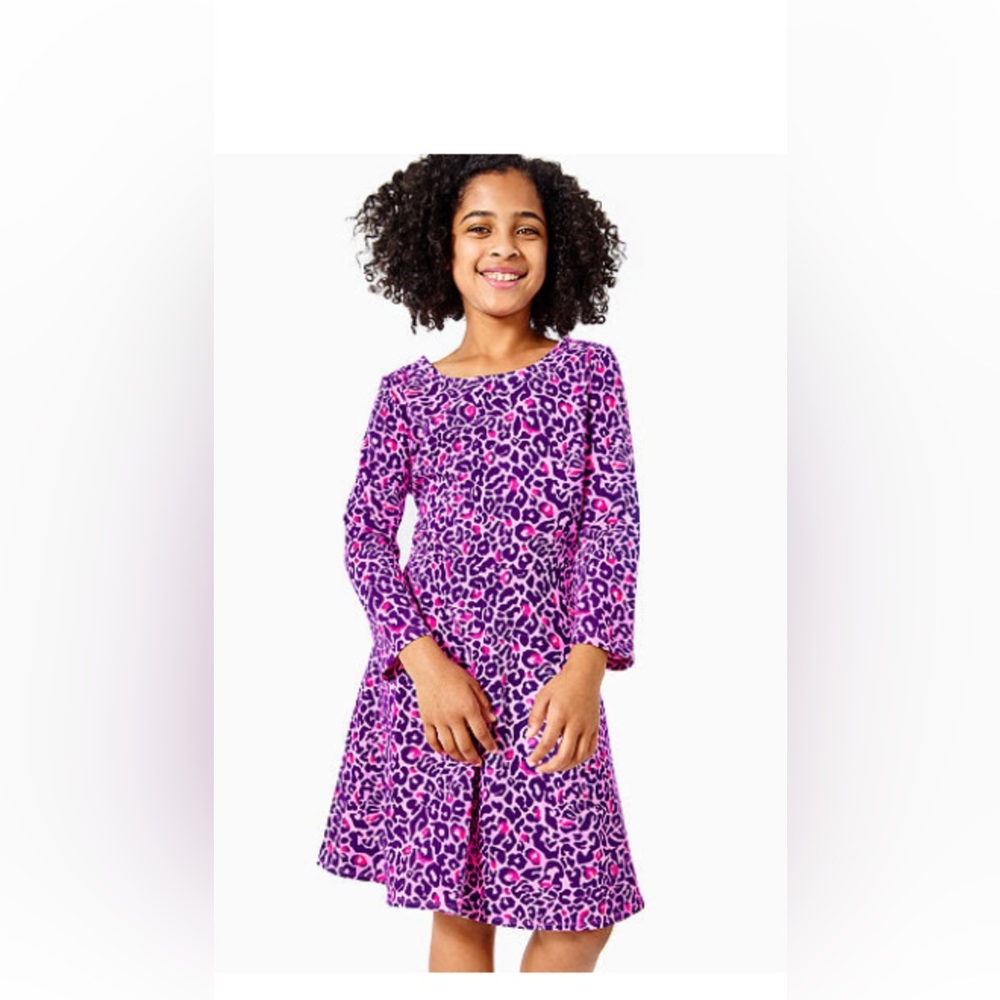Lilly Pulitzer Girls Jena Dress in Purple Berry My Favorite Spot